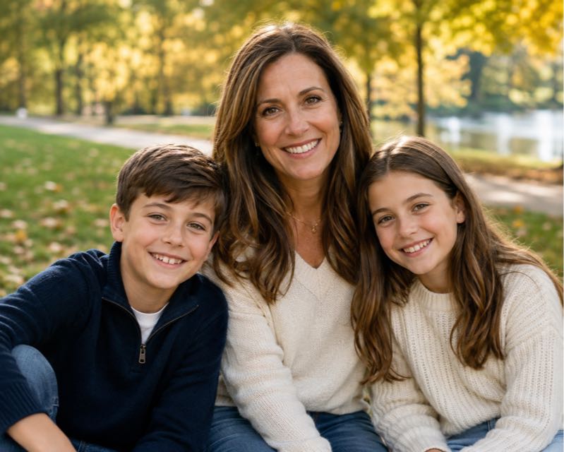 Sarah with her family